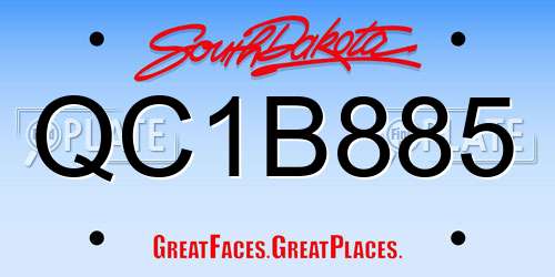 QC1B885 South Dakota License Plate