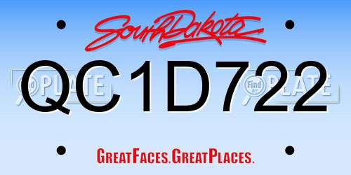 QC1D722 South Dakota License Plate