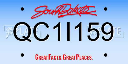 QC1I159 South Dakota License Plate