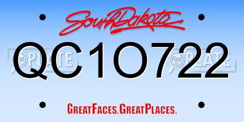 QC1O722 South Dakota License Plate