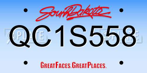 QC1S558 South Dakota License Plate