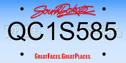 QC1S585 South Dakota License Plate