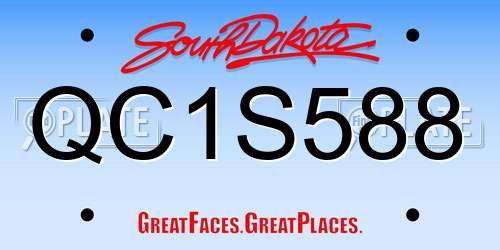 QC1S588 South Dakota License Plate