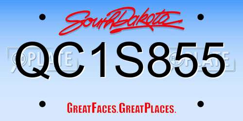 QC1S855 South Dakota License Plate