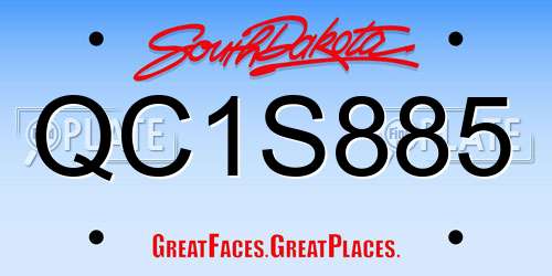 QC1S885 South Dakota License Plate