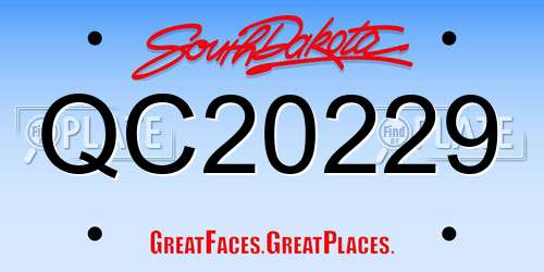 QC20229 South Dakota License Plate