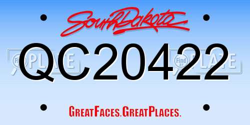 QC20422 South Dakota License Plate