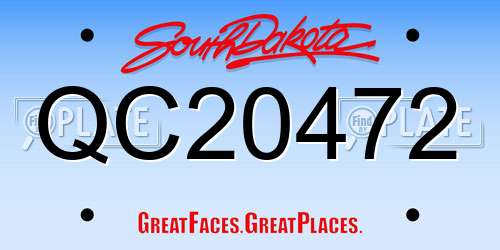 QC20472 South Dakota License Plate