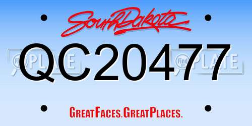 QC20477 South Dakota License Plate