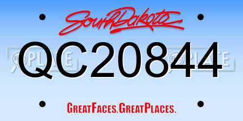 QC20844 South Dakota License Plate