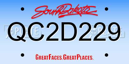QC2D229 South Dakota License Plate