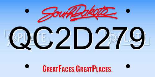 QC2D279 South Dakota License Plate