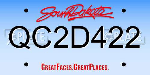 QC2D422 South Dakota License Plate