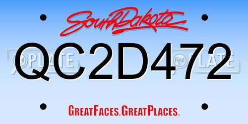 QC2D472 South Dakota License Plate