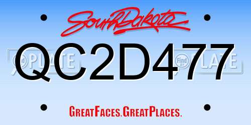 QC2D477 South Dakota License Plate