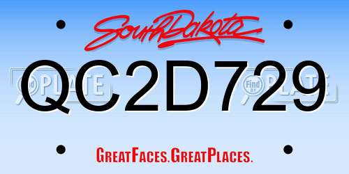 QC2D729 South Dakota License Plate