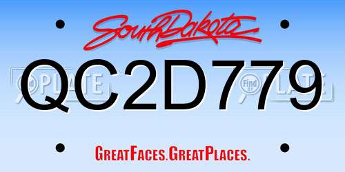 QC2D779 South Dakota License Plate