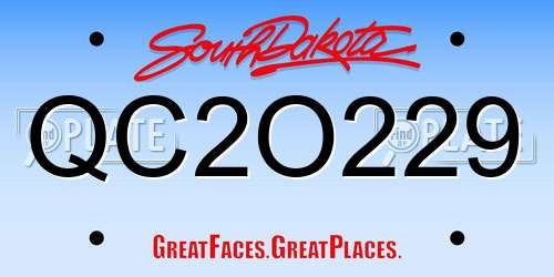 QC2O229 South Dakota License Plate