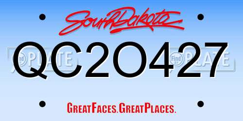 QC2O427 South Dakota License Plate