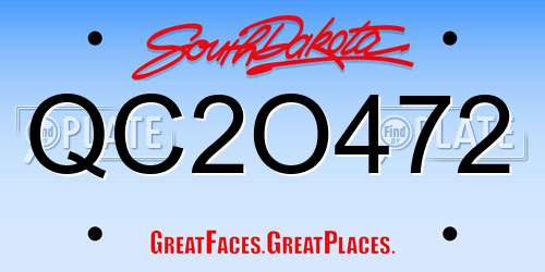 QC2O472 South Dakota License Plate