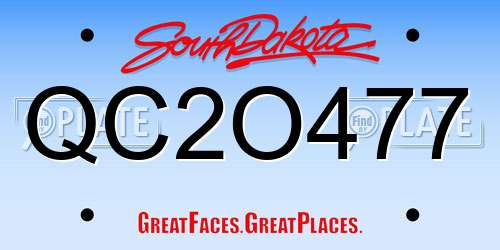 QC2O477 South Dakota License Plate