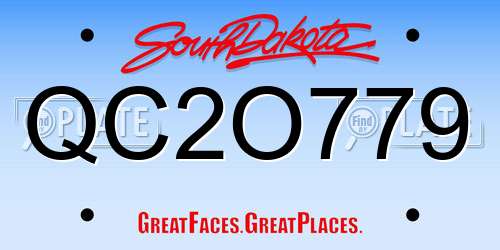 QC2O779 South Dakota License Plate