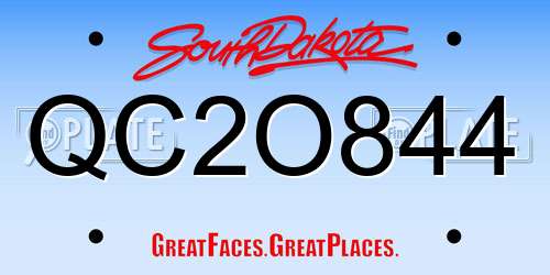 QC2O844 South Dakota License Plate