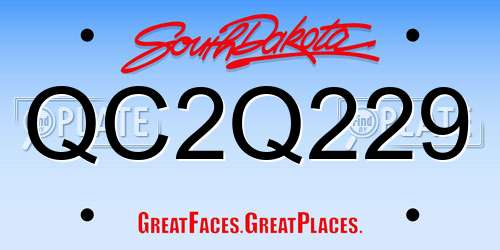 QC2Q229 South Dakota License Plate