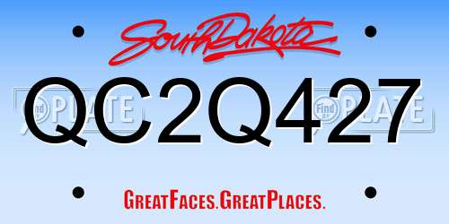 QC2Q427 South Dakota License Plate