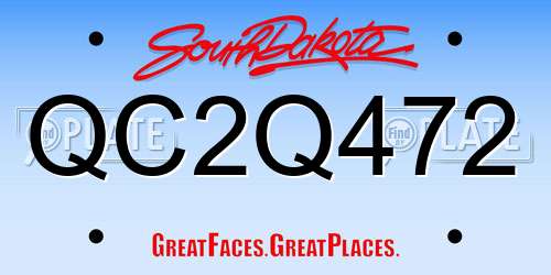 QC2Q472 South Dakota License Plate