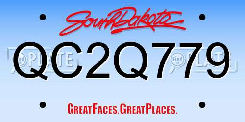 QC2Q779 South Dakota License Plate