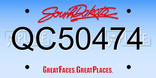 QC50474 South Dakota License Plate