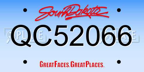 QC52066 South Dakota License Plate