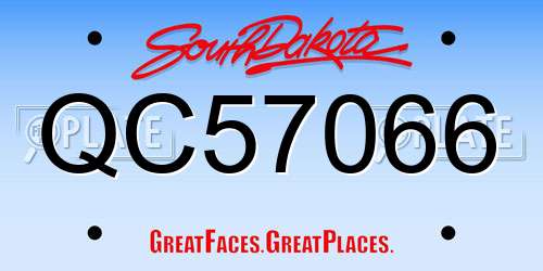 QC57066 South Dakota License Plate