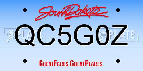 QC5G0Z South Dakota License Plate