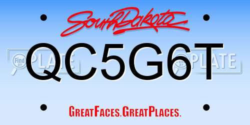 QC5G6T South Dakota License Plate