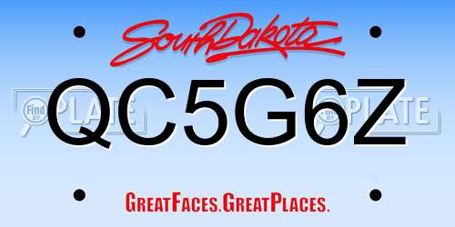 QC5G6Z South Dakota License Plate