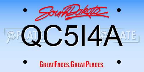 QC5I4A South Dakota License Plate