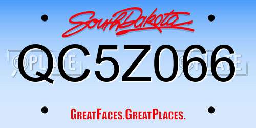 QC5Z066 South Dakota License Plate