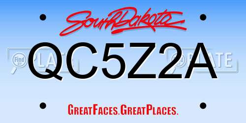 QC5Z2A South Dakota License Plate