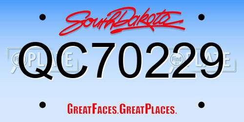 QC70229 South Dakota License Plate