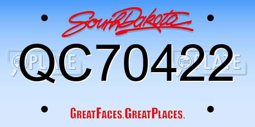QC70422 South Dakota License Plate
