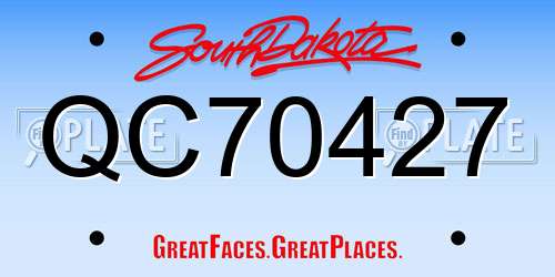 QC70427 South Dakota License Plate