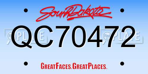 QC70472 South Dakota License Plate