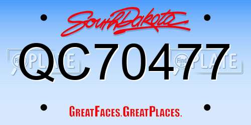 QC70477 South Dakota License Plate