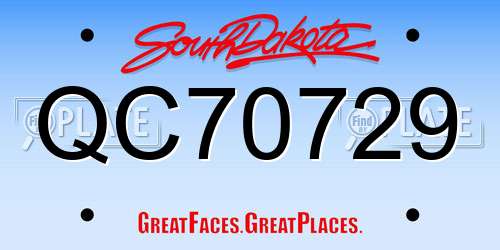 QC70729 South Dakota License Plate