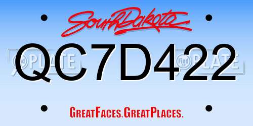 QC7D422 South Dakota License Plate