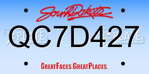QC7D427 South Dakota License Plate