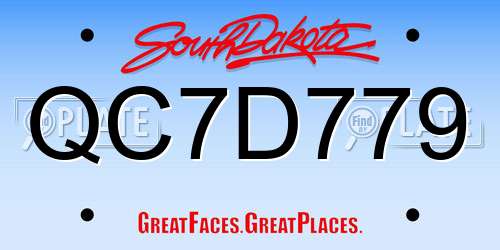 QC7D779 South Dakota License Plate