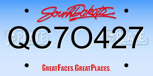 QC7O427 South Dakota License Plate